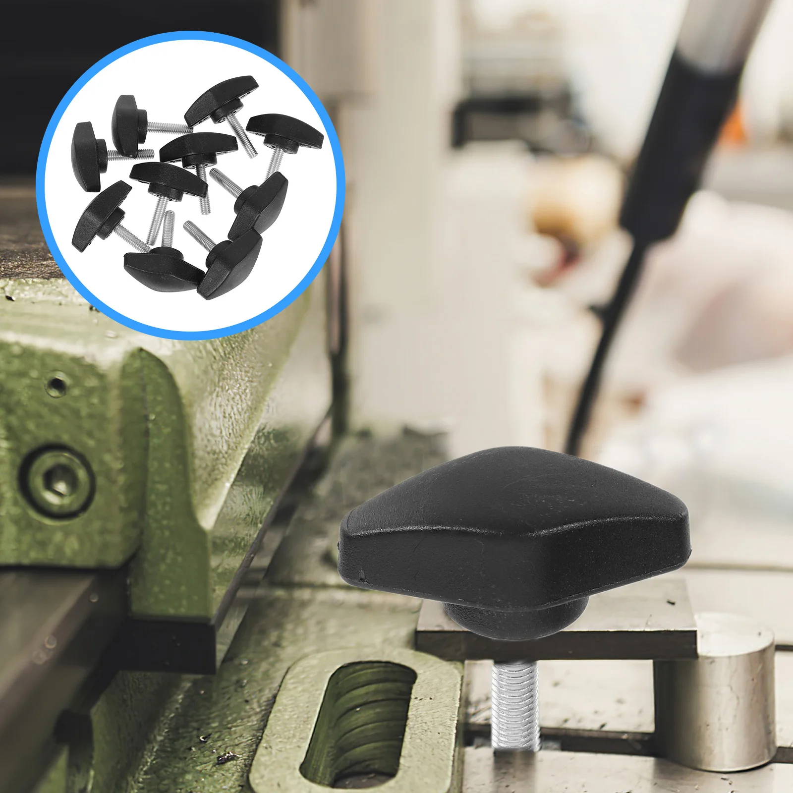 

10pcs Black Handle Knob Adjustment Screws Durable Material Ergonomic Design Suitable Household Industrial Wing Thumb Screw