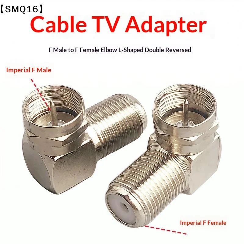 1Pcs 90 Degree Right Angled TV Aerial Cable Connector F Male To F Female Adapter RF Coaxial Converter【SMQ】