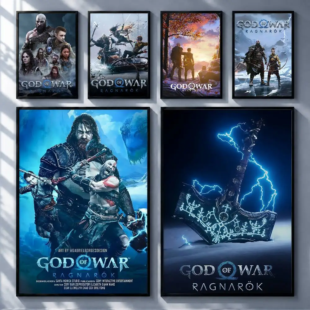 Trending Game God of War Ragnarok Premium Self-Adhesive No Residue Wall Sticker for Home Office Bar Decor
