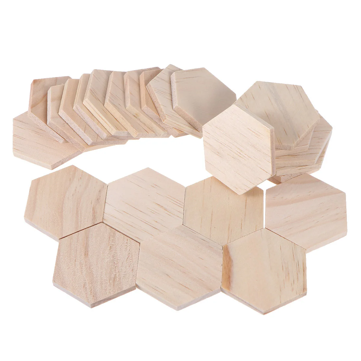 

25Pcs Wood Slices Hexagon Natural Smooth Sanded Surface for DIY Crafts Painting Decoration Wedding Party Photo Props Wood Discs