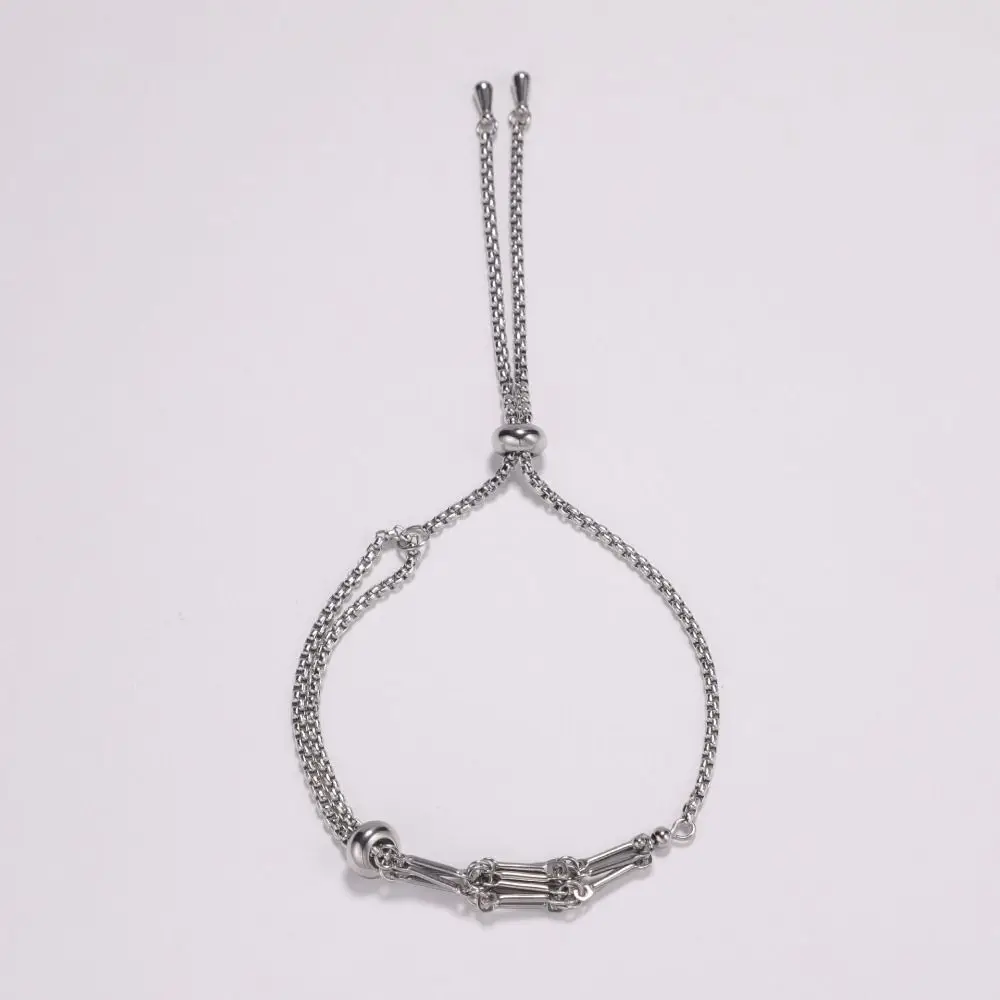 خلخال سلك قفص حجري قابل للتعديل ، ذهبي وفضي ، كيس شبكي كريستال ، سحر محظوظ ، حامل حجر فارغ ، حبل صناعة المجوهرات