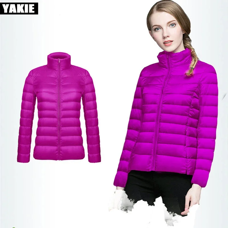 2022 New Fashion Women Winter 90% white Down Jackets Warm stand collar Slim Coat And Jacket Female Ladies Snow Outwear clothes