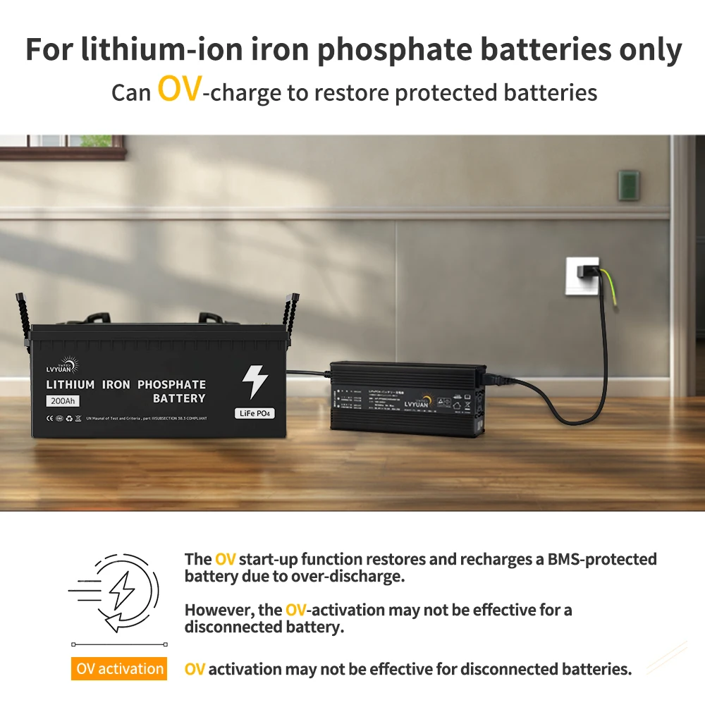 Lvyuan 500W 220V AC to DC 12V 40A/24V 20A 12V/24V Auto Portable Solar Electric Car Lithium Smart Battery Charger view 5