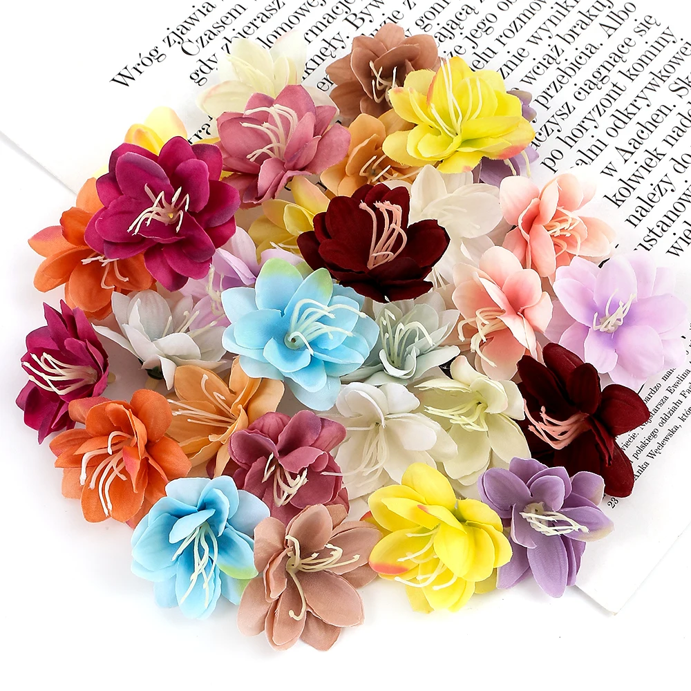 Artificial Orchid Flowers Head DIY Wedding Home Birthday Party Decor Christmas Decoration Wreath Scrapbooking Fake Flowers