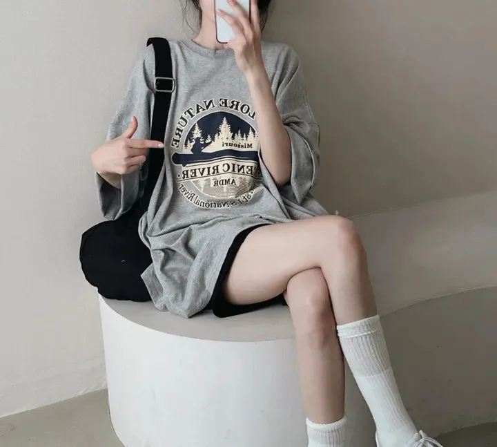 

Summer Y2k Cropped Irregular Design T-shirt Women Vintage Loose-fit Short Sleeve T-shirt Regular Top Oversize Casual Tees 2025