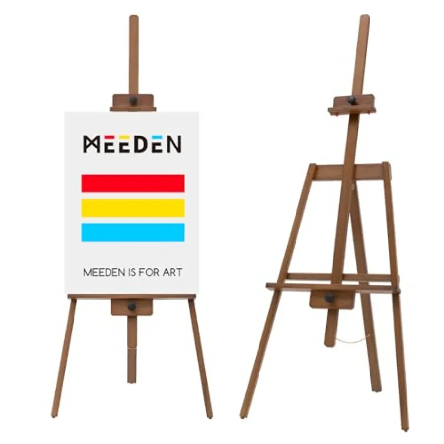 Art Easel Stand for Painting: Solid Beech Wooden Easel Holds Canvas up to 43" for Adult Studio - Adjustable Artist Painting Eas