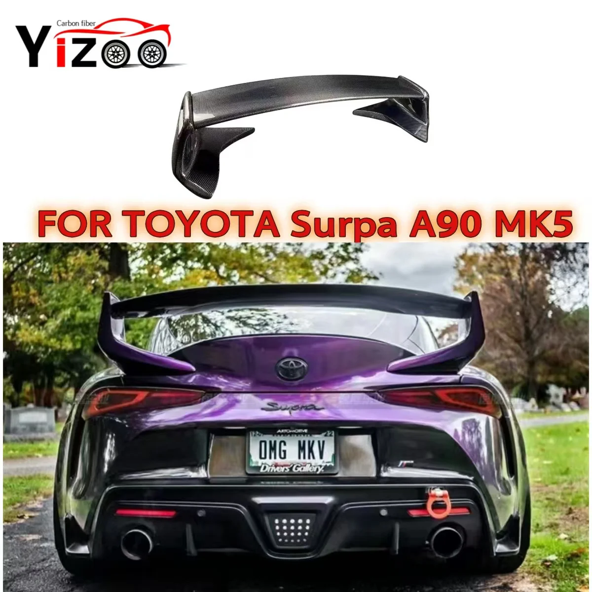 Rear Roof Lip Spoiler Wing For Toyota GR SUPRA A90 A91 2019-2022 ST Style Carbon Rear Tail Spoiler Trunk Wing Lip FRP Body Kit