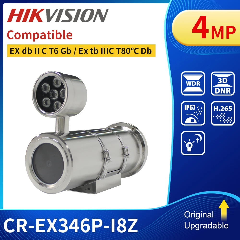 

Hikvision Compatible 4MP Explosion-Proof CCTV Camera SS304 SS316 IR with Varifocal Lens 2.8-12mm IP Camera