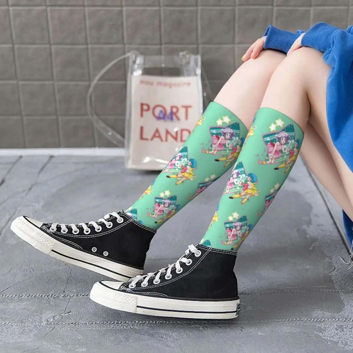 Chaussettes miroir mami crémeuses pour hommes et femmes, bas Harajuku, chaussettes longues toutes saisons, accessoires pour cadeau d'anniversaire, haute qualité