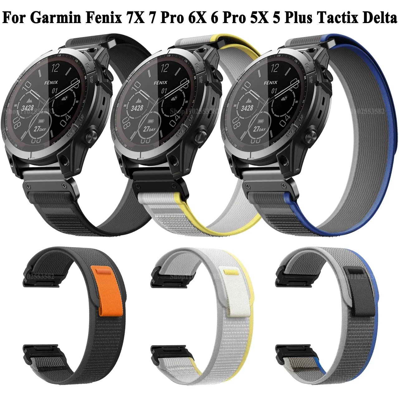 

Ремешок нейлоновый для Garmin Fenix 6X/6X Pro/Tactical x 7 Pro/Delta/Bravo, браслет для Fenix 5/6/7X Pro/Enduro 2, 22 мм, 26 мм