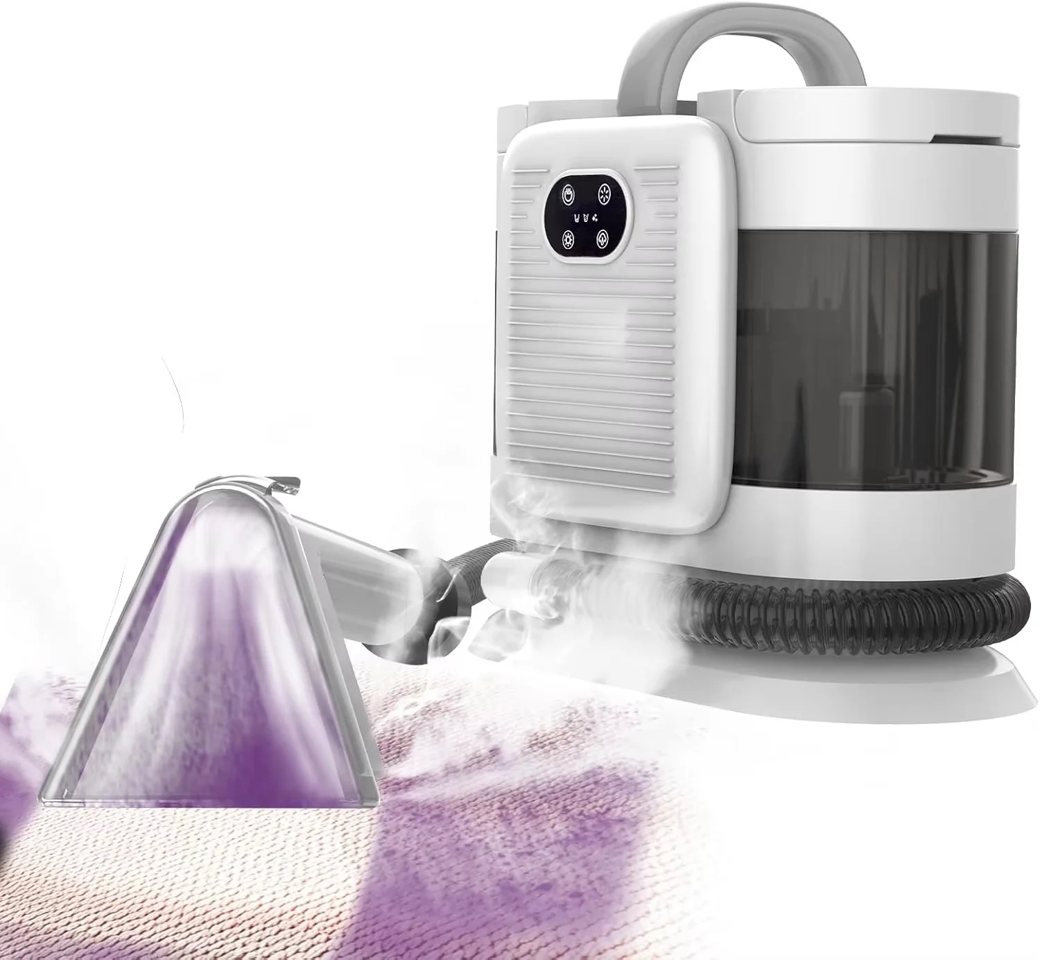 Portable Carpet Cleaner Machine with 100℃ Steam & Deep Cleaning Suction, Handheld Spot Cleaner for Pets, Car Seats, Couch - Touc