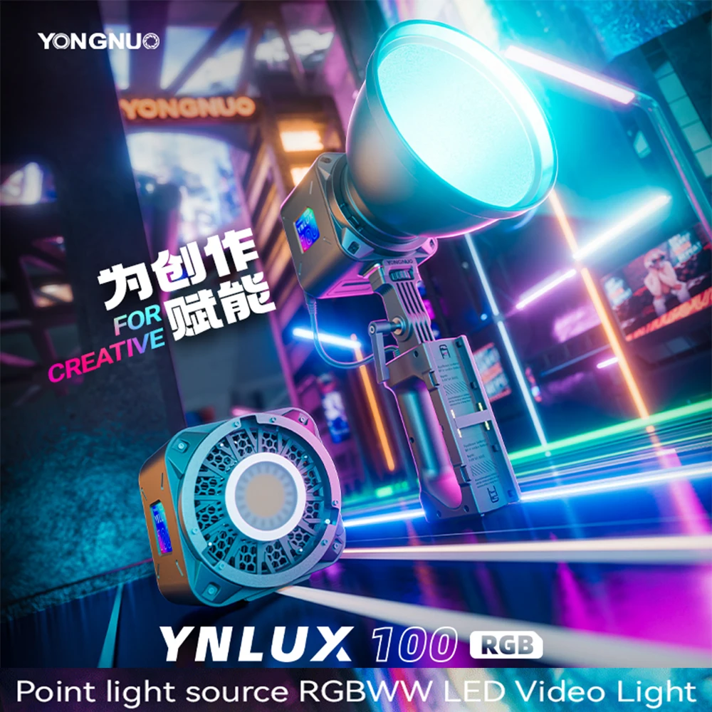 Imagem -04 - Yongnuo Ynlux100 Rgb Handheld Led Video Light Lâmpada Cob Iluminação de Preenchimento de Fotografia Criativa 120w 2700k10000k Ynlux100rgb