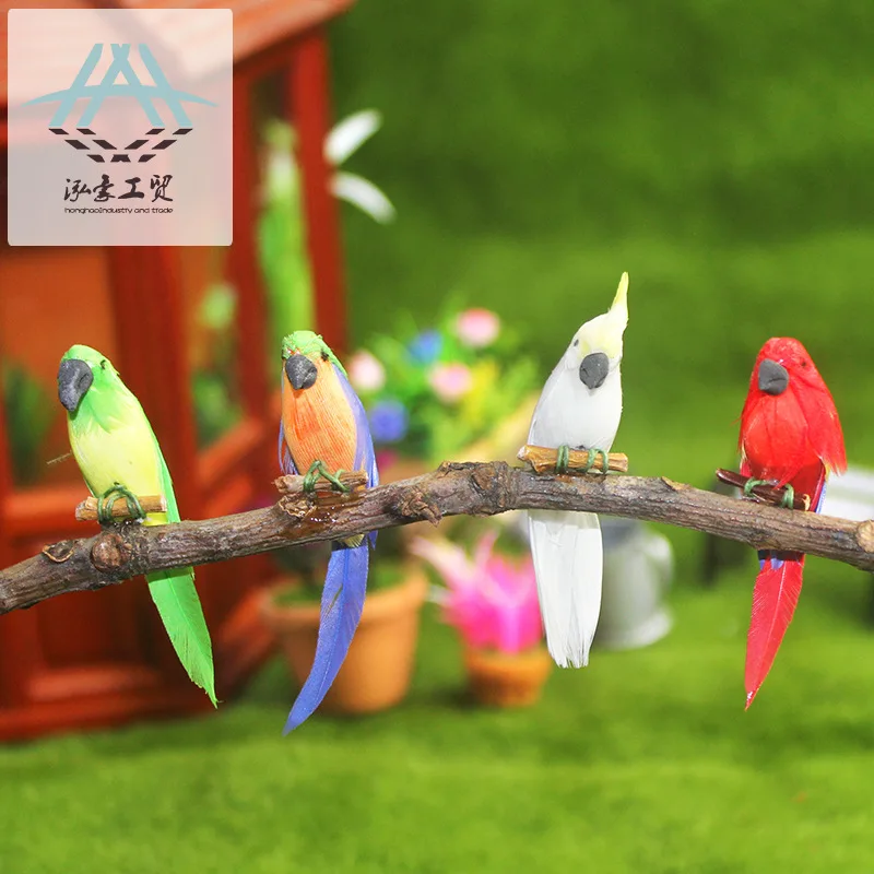 1:12 Clay Simulation Creative Mini Parrot Creative Doll House Accessories Diy Miniature Model Toys Photography Props Decoration