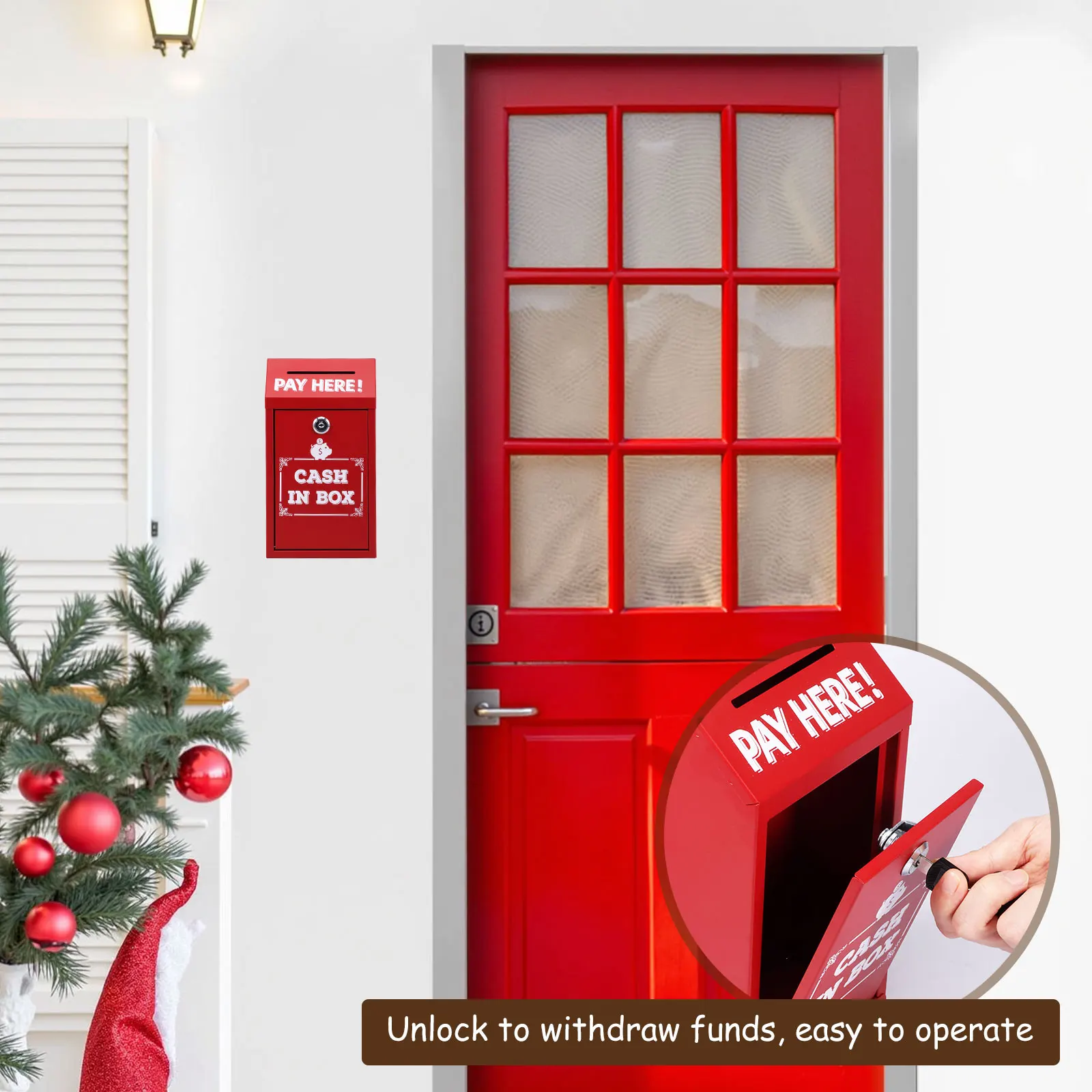 صندوق التبرع المعدني-صندوق الاقتراحات Money-Secure Drop Box-Comment Ballot Voting Box-comes Tip Jar للأعمال المنزلية والمكتب في الهواء الطلق #2