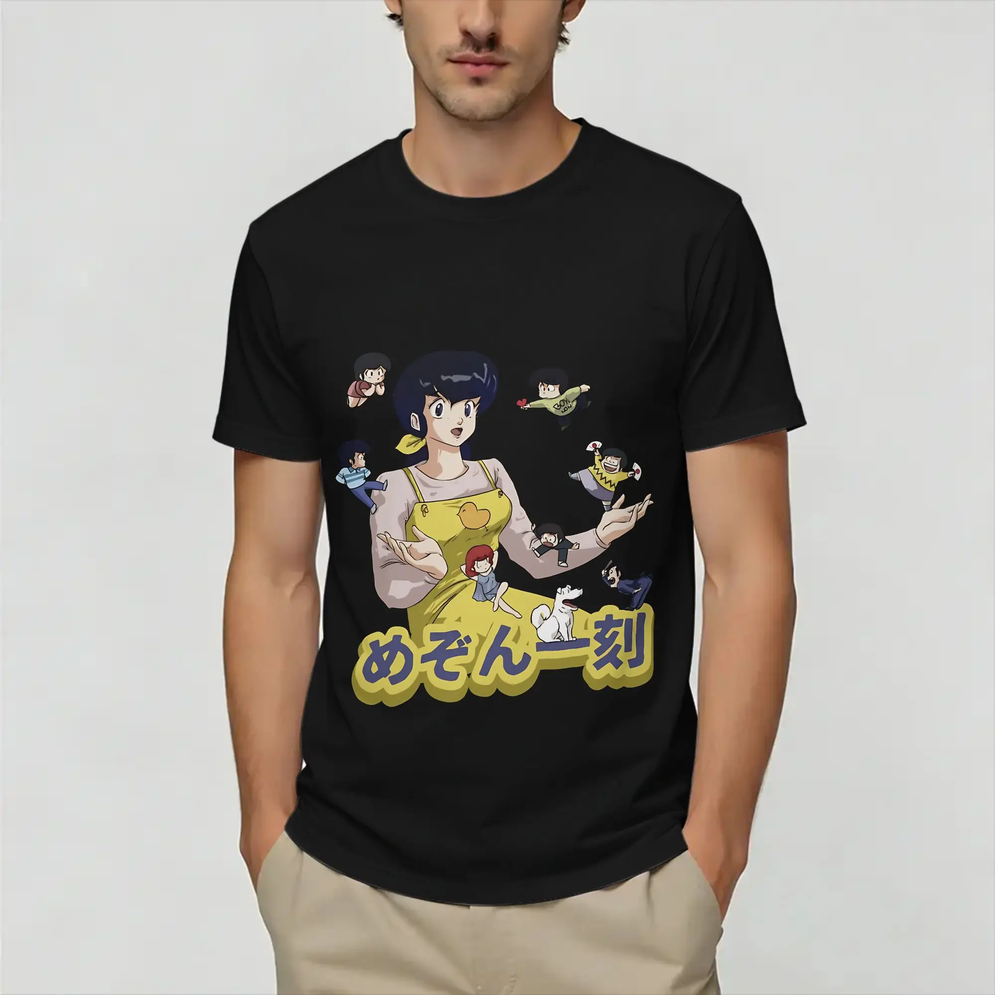 Хлопковая футболка Maison Ikkoku для мужчин, пляжные винтажные футболки с круглым вырезом, футболки для отдыха, одежда больших размеров с принтом