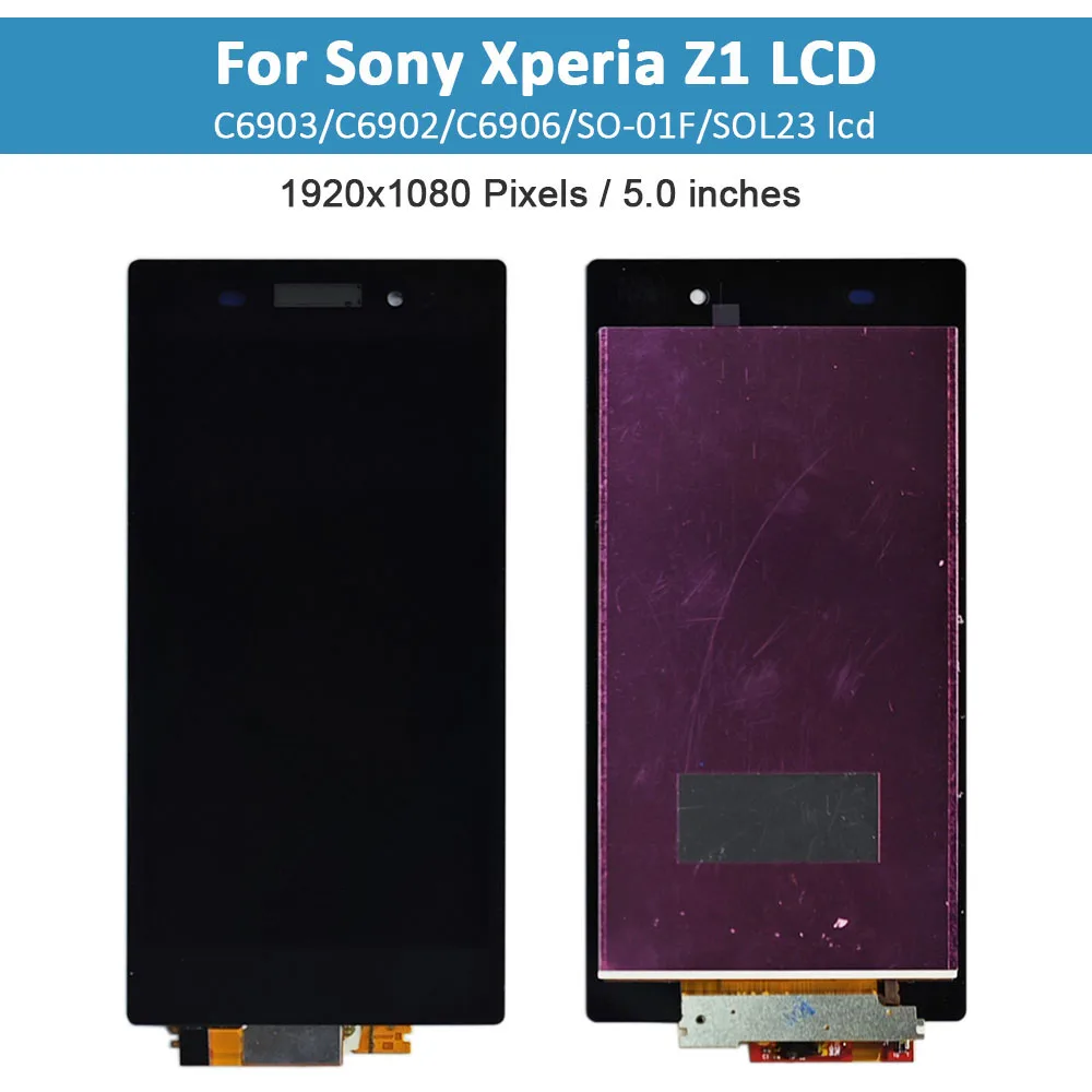 5.0'' Original LCD For SONY Xperia Z1 L39H C6902 C6903 LCD Display Touch Screen Digitizer Assembly Frame Replacement Free Tools