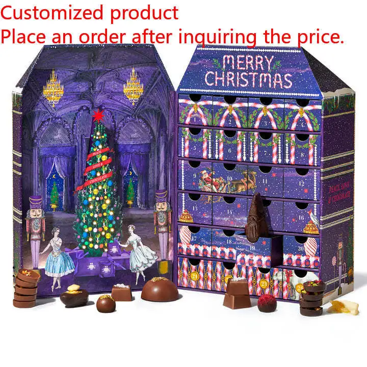 

2025Retail logo Printed Designer Custom Best Sell Ramadan Gift Box Chocolate Advent Calendar