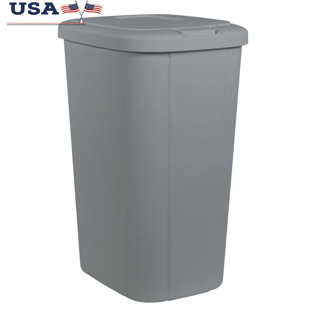 

13.3 Gallon Touch Top Trash Can Durable Plastic Kitchen Waste Bin Odor Control Easy Open Slim Design Fits Standard Bags