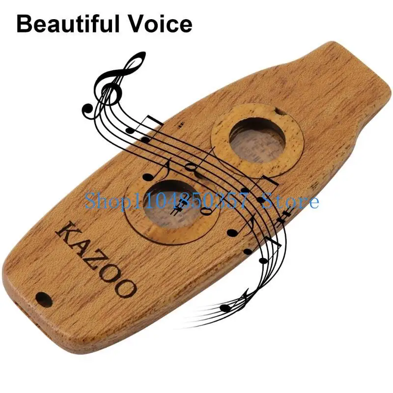 أغشية خشبية مزدوجة كازو محمولة بفتحة مزدوجة كازو مرافقة آلة موسيقية هدية للأطفال والكبار