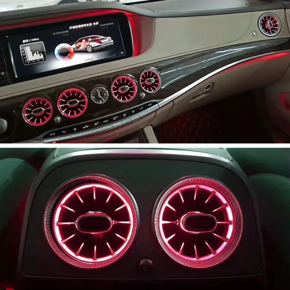 لمرسيدس بنز S-Class W222 الضوء المحيط فتحات الهواء توربو الخلفية والتوصيل الأمامي LED والتشغيل صالح 64 ألوان #6