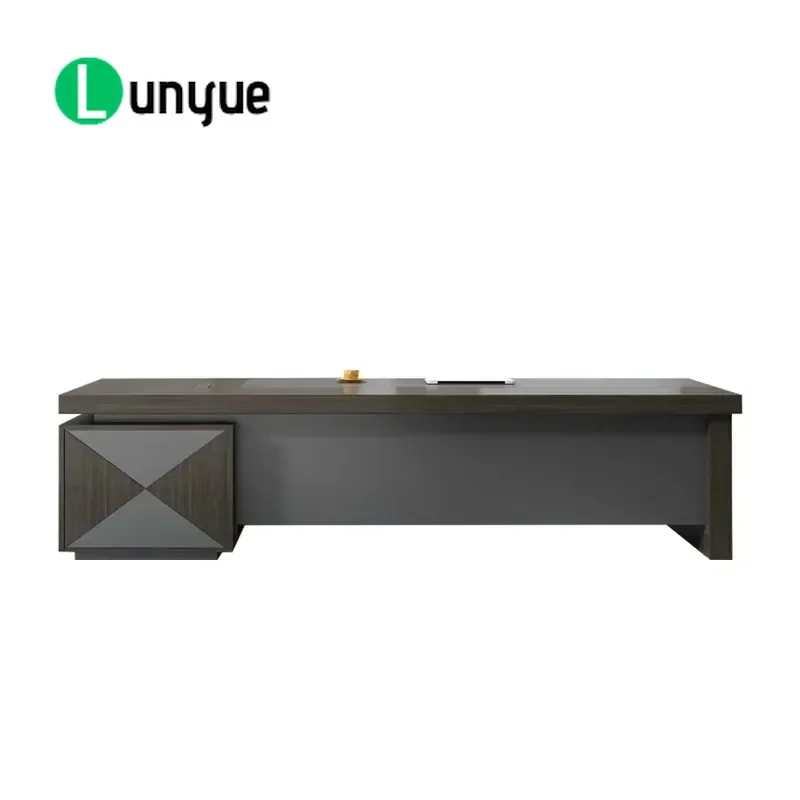 Modern High Tech L Shaped Retractable Desk Stylish Office Furniture for CEO Office Building Workspace Durable Design