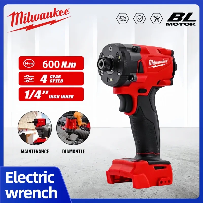

NEW 600N.m Milwaukee 18V Lithium Battery Quality upgrade Brushless screwdriver Impact Drill High Torque rechargeable power too
