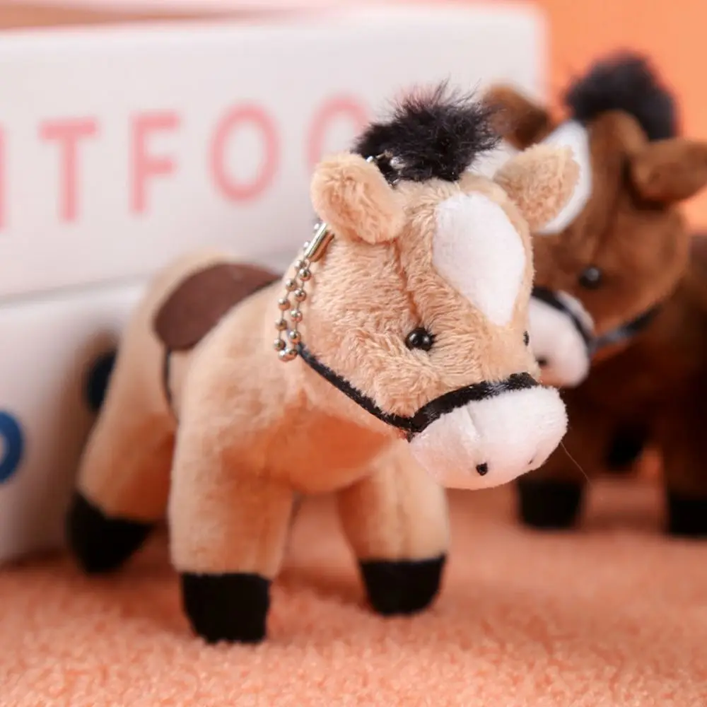 Cute Soft Pony Pendant 12cm Soft Pony Stuffed Animal Horse Children Gits Pendant Simulation Horse Keychain Charm