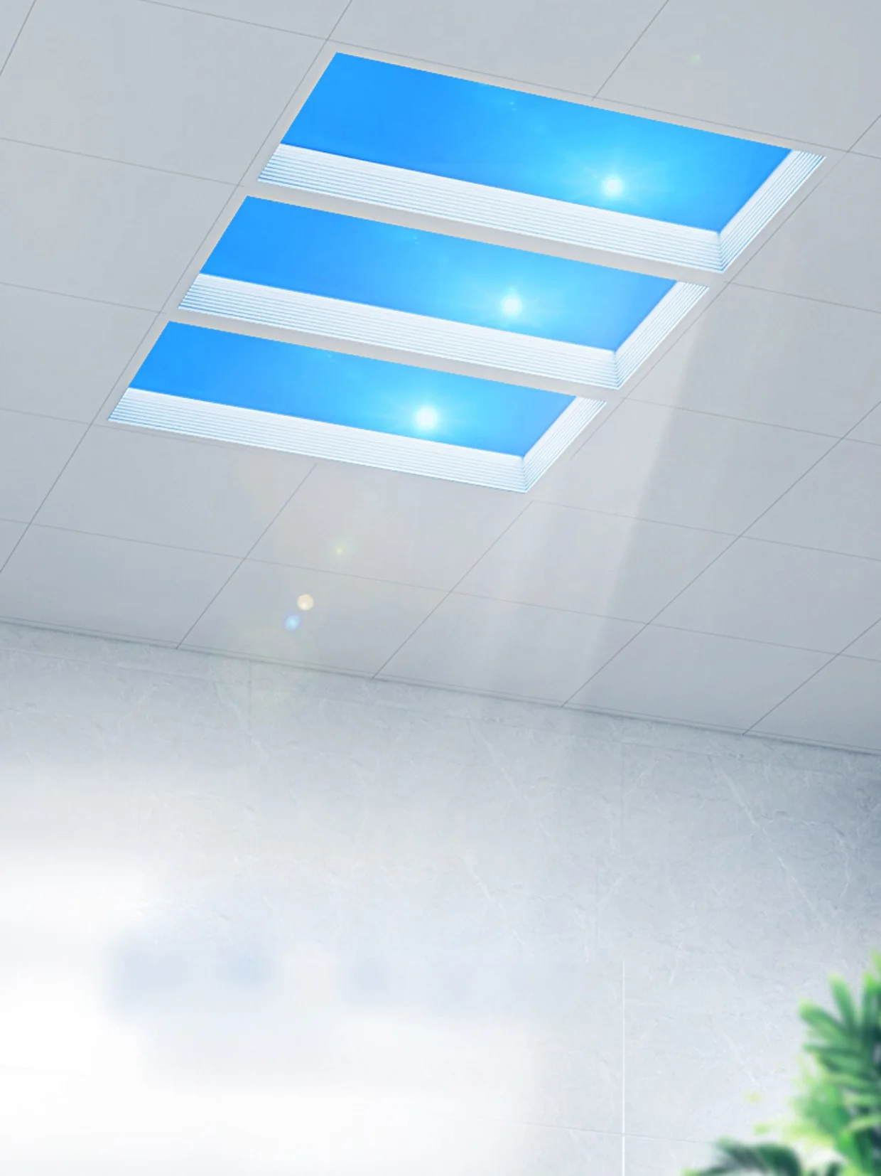 

72W LED Blue Sky Light Panel Ceiling Fixture Dimmable Natural Sunshine Roof Window Lamp Living Room Kitchen Office