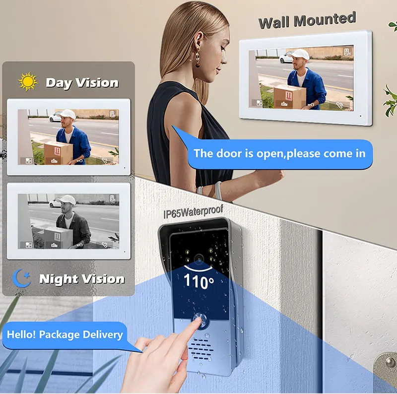 Cheapest Price Wifi Intercom System White Light Led Compensation Intercom Phone Set 4 Wire Intercom Communication System