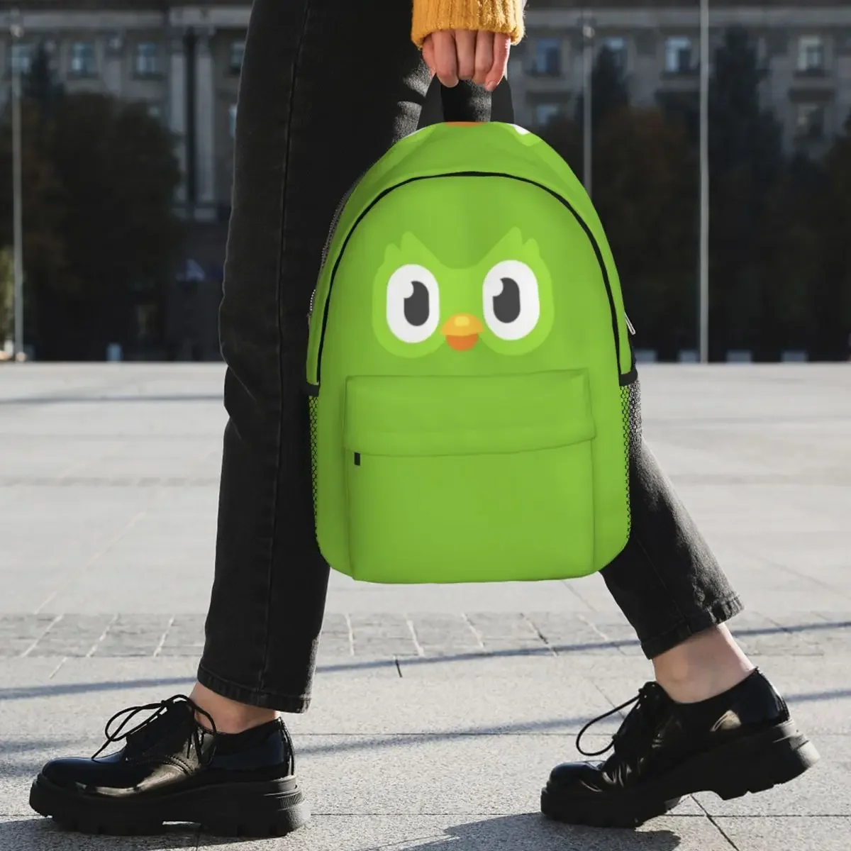 Duolingo Owl Duo 2 Backpacks Boys Girls Bookbag Cartoon Students School Bags Travel Rucksack Shoulder Bag Large Capacity