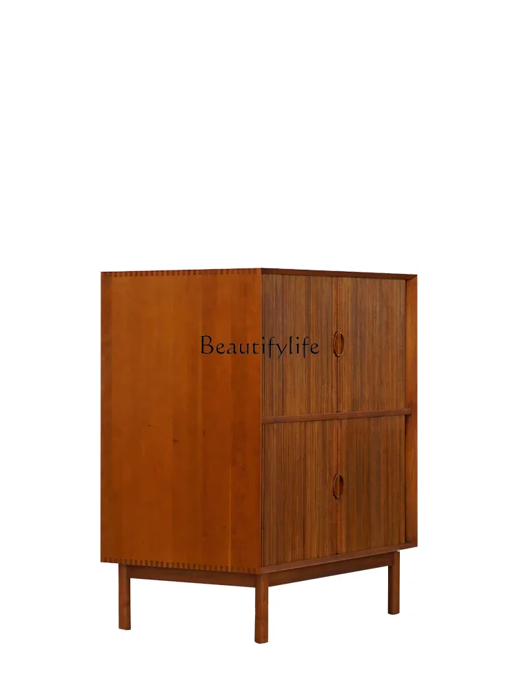 

Nordic medieval retro cherry wood solid wood dining side storage cabinet