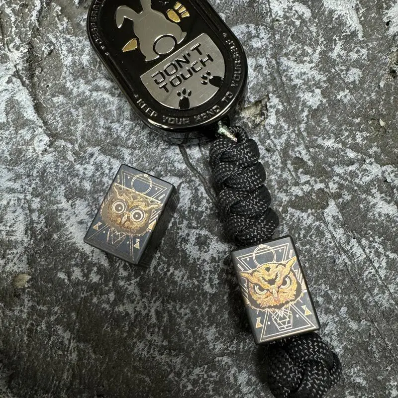 Tifire EDC Owl Titanium Alloy Pendant EDC Paracord Pendant Fingertip Push Card Decompression Toy Pendant