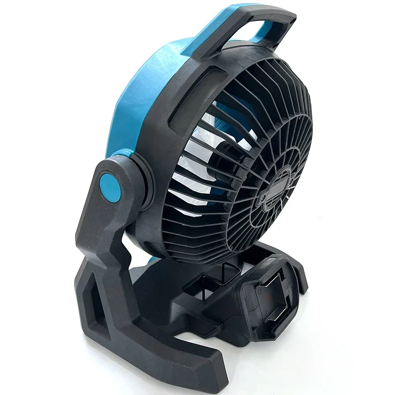 Campingventilator Aangedreven desktopvloerventilator Multifunctionele verstelbare kop 3-snelheidsinstelling Aangedreven desktopvloerventilator Geschikt voor Makita