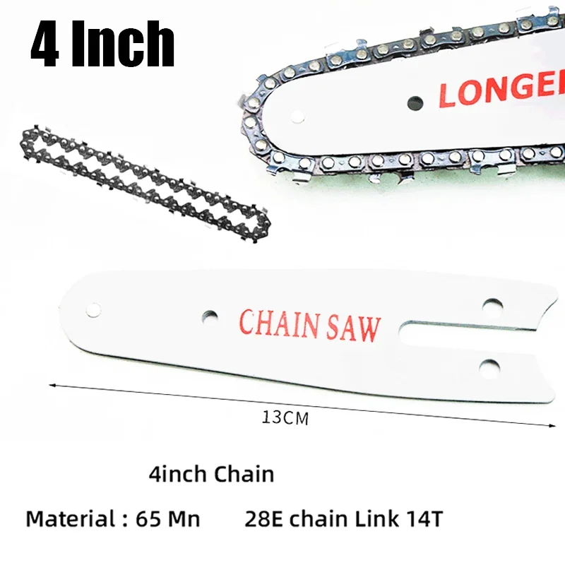 

TXF【Reliable】Mini Steel Chainsaw 4Inch 6Inch 8Inch Chains And Guide Electric Chainsaw Accessories Replacement Chain for Electric