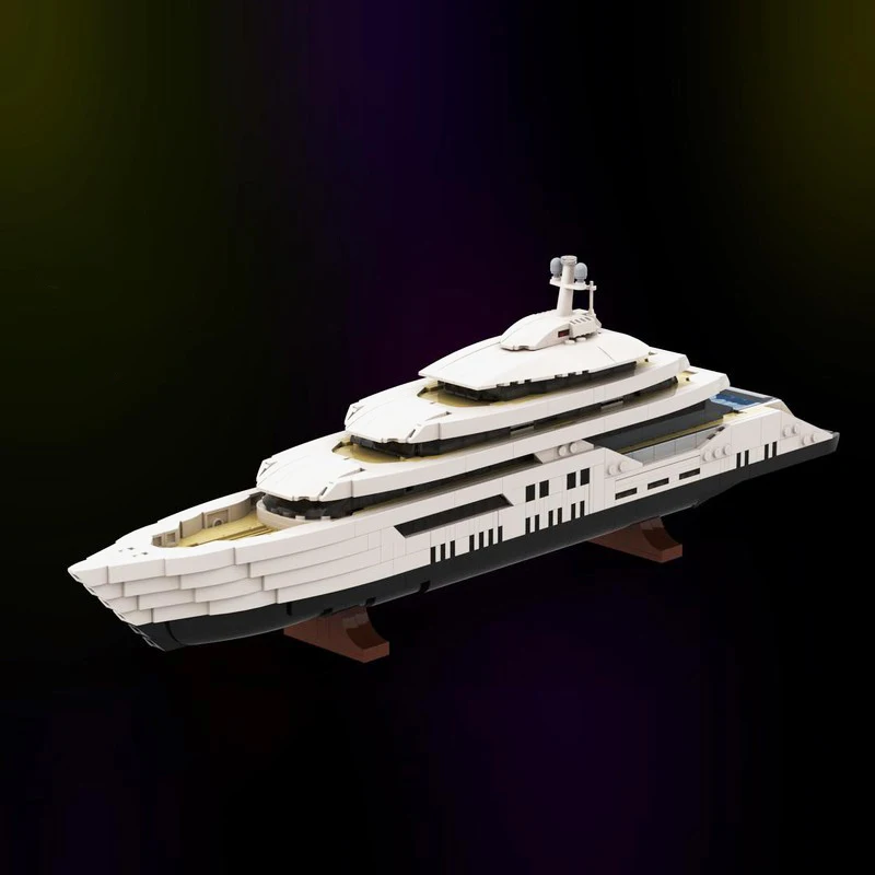 1651pcs MOC White Luxury Yacht Mini Boat Ship Voyage Build Model Building Blocks Castle Adventure Technical Street Fan Toy Gift