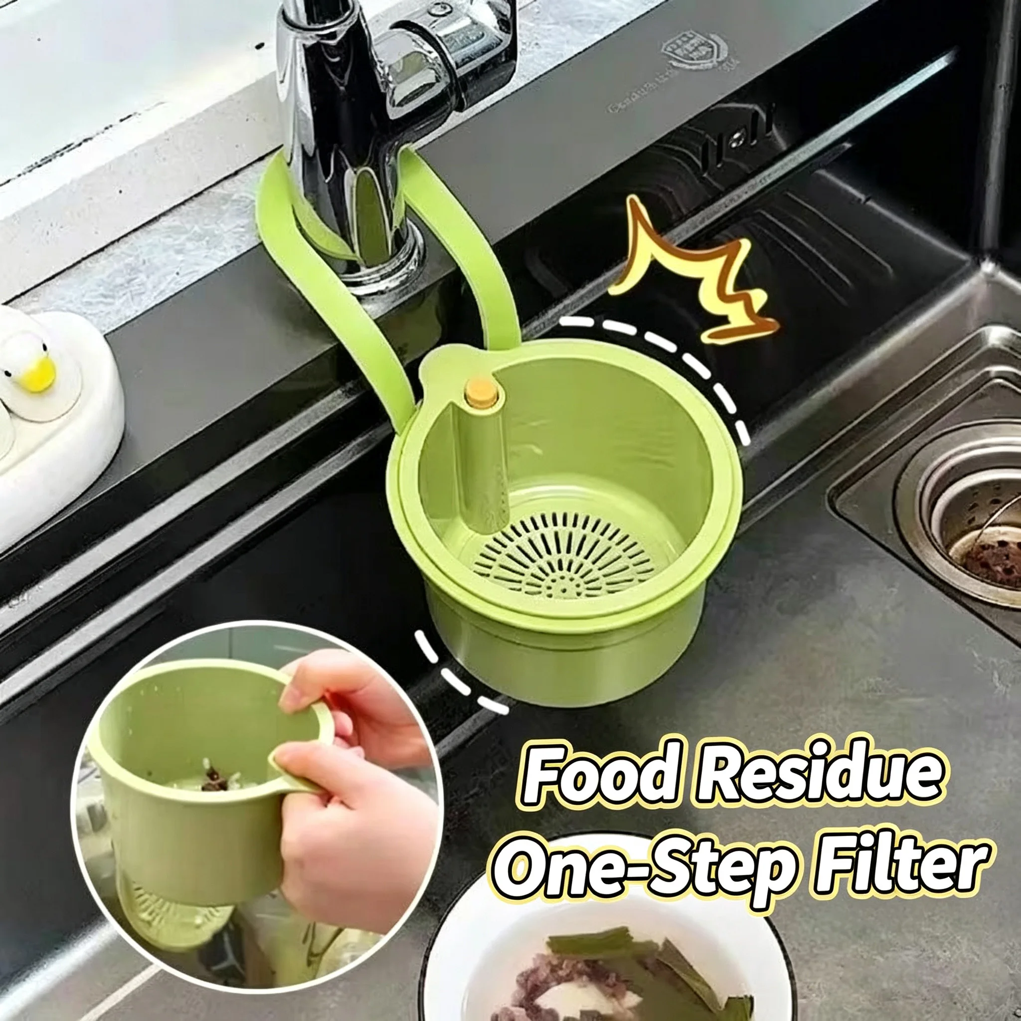 Hanging Drain Basket Household Sink Food Residue Separation Filter Fruit Washing Tool Kitchen Helper