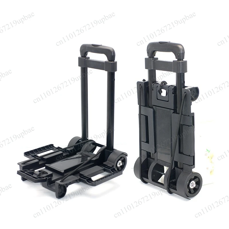 Folding 2-Wheel Iron Shopping Cart, Heavy Duty Light Flat Luggage Trolley, Wholesale Handcart for Shopping