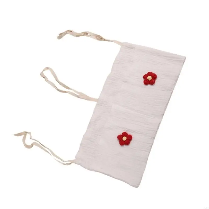 L5YF-cochecitos bebé con estampado elegante, bolsa colgante, organizador lateral para cuna, estuche con compartimentos dobles