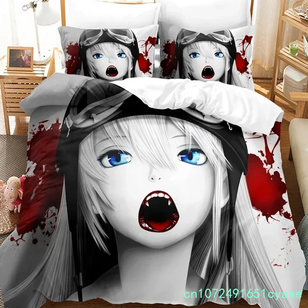3D Printed Monogatari Series Bedding Set Anime Araragi Koyomi Duvet Cover Double Twin Full Queen King Adult Kids Quilt Cover