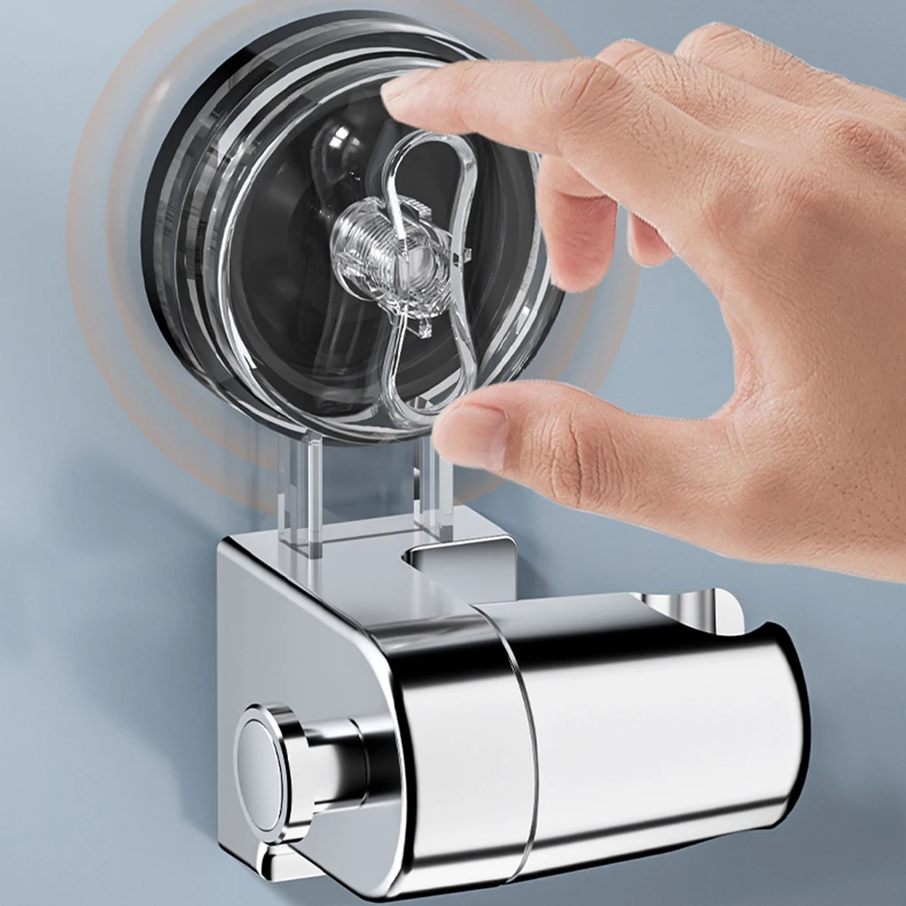 

Shower Head Holder Suction Cup Holder 360° Adjustable Detachable Rack Plating Shower Holder Wall Mount Bathroom Accessories