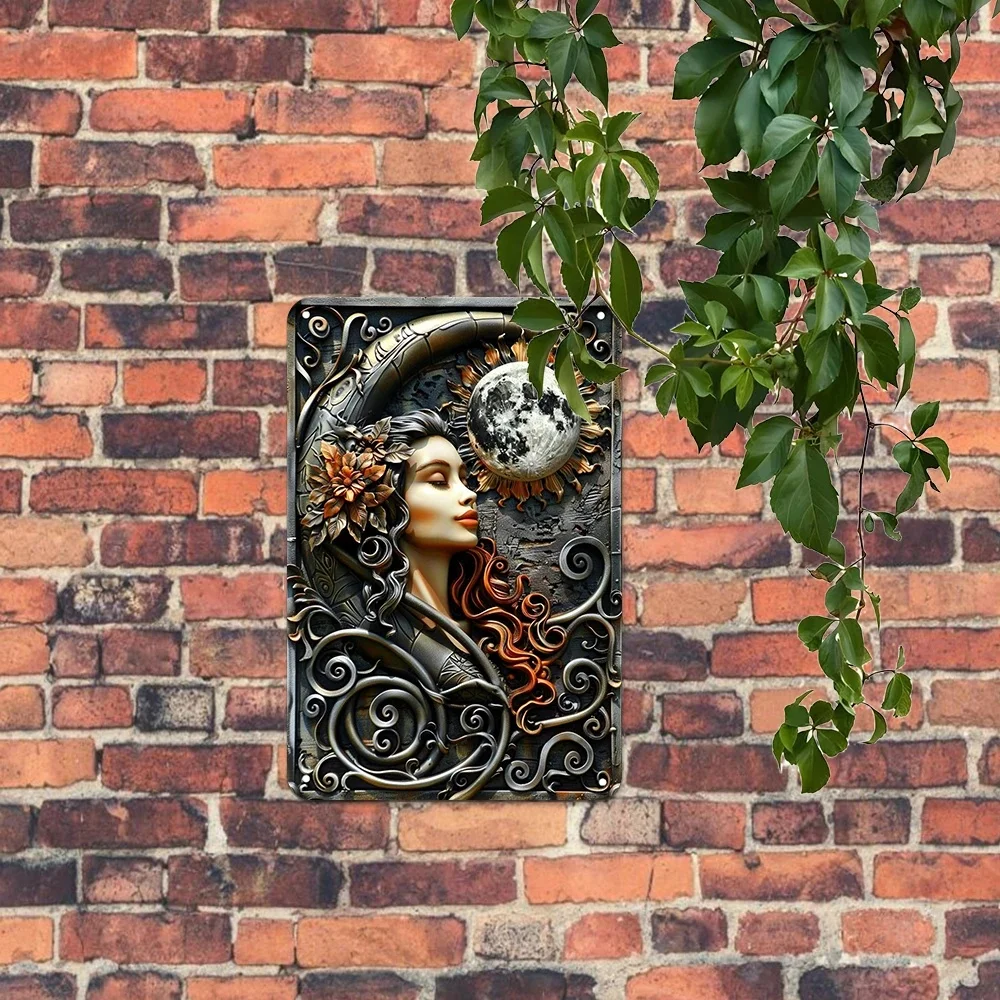 1 لوحة معدنية مسطحة للحديقة ثنائية الأبعاد، مناسبة للديكور الفني للمنزل والمكتب الداخلي والخارجي.