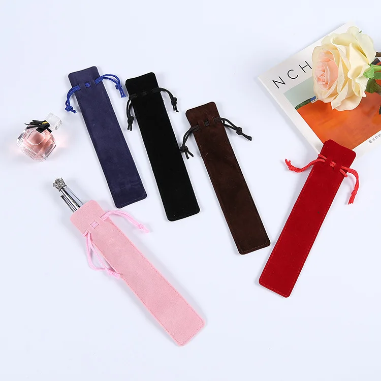 100pcs Ballpoint Pen Pouch Individual Pencil Bag Fountain Gift Strap Bunch Bag Ball Pen Soft Case Promotion Givenaway