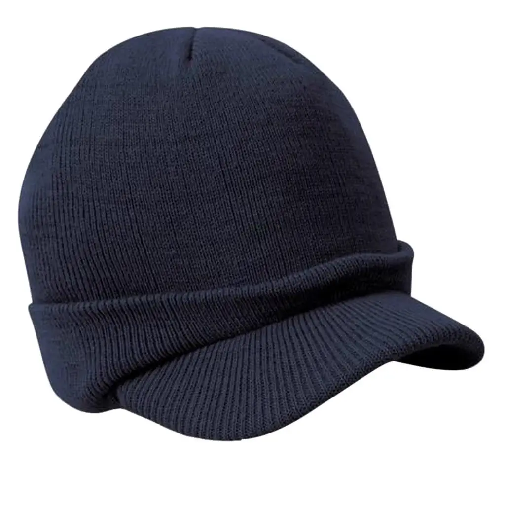 Men Winter Knitted Hat Outdoor Cycling Woollen Hat Ear Protection Warmth Peaked Cap Casual Fashion Outgoing Working Winter Hat