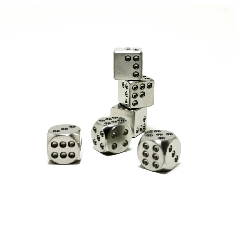 A333 EDC Titanium Alloy Dice Dice Solid TC4 Six-sided Lucky Iced Cooling Dice Outdoor EDC Gadg Travel Camping Leisureets