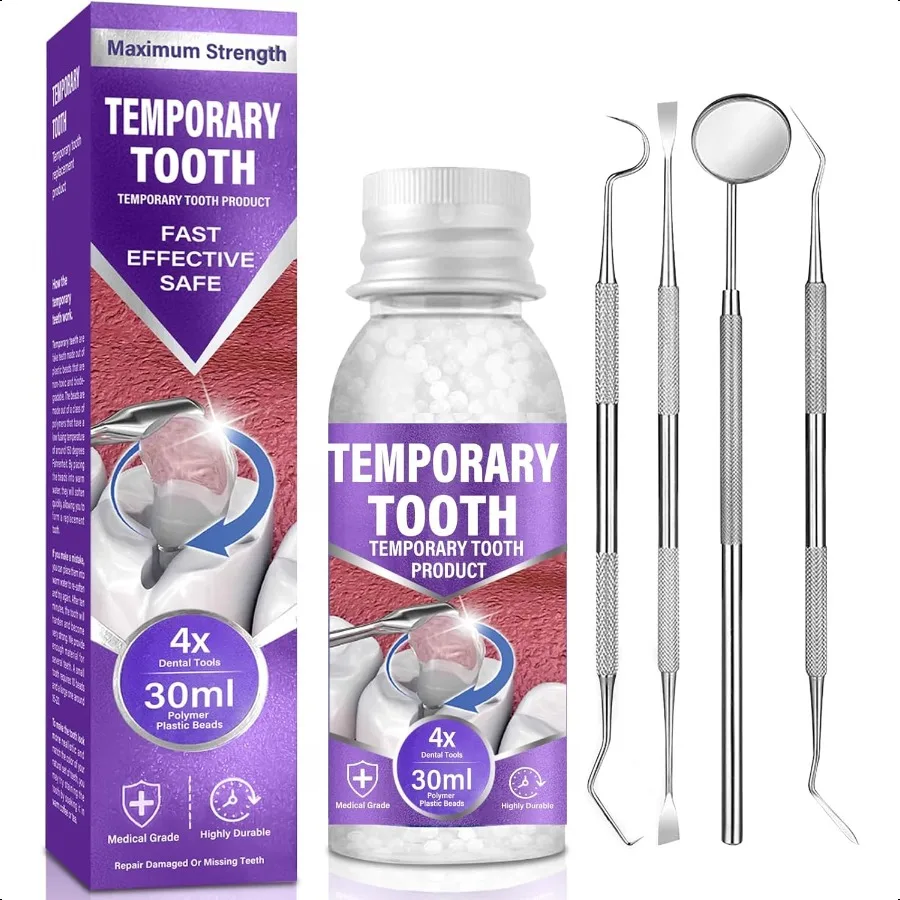 Tandreparatieset voor gebroken tanden Vormbare valse tanden Vullen Reparatieset Valse tanden DIY thuis Bevestiging Ontbrekende gebroken tand Vervulling