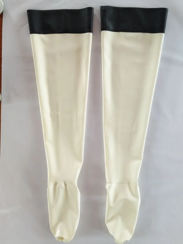 

Gummi Latex Rubber Tight Socks - White Foot Socks & Black Stockings (Sizes S~XXL)