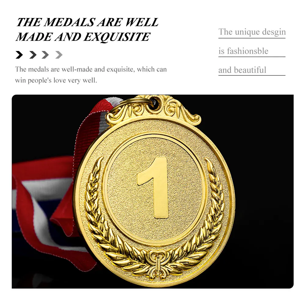 

10pcs Number Golden Medals School Zinc Alloy Lightweight Medals For Awards Kids Sports Soccer Gold Medal Competition