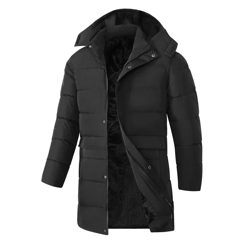 Detachable Hood New Style Fleece Lined Thick Cotton Coat Solid Color Casual All Match Winter Padded Jacket for Men Women