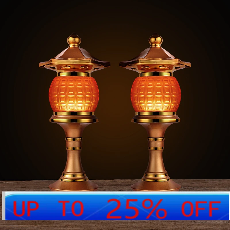 LMMHousehold God of Wealth Guanyin Everlight Lotus Offering Buddha Plug-in Electric Candle Xianjia