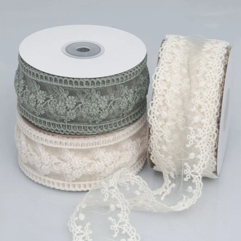 4/5CM Meters Lace Ribbons For Crafts Hollow Sewing Tulle Fabric For Bow Hair DIY Decorative Flower Embroidery Handmade Material
